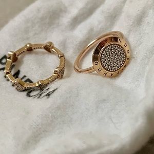 A set of authentic Pandora Rose rings